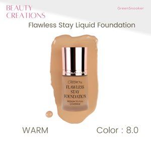 BEAUTY CREATIONS, Flawless Stay Liquid Foundation, Color,  # 8.0